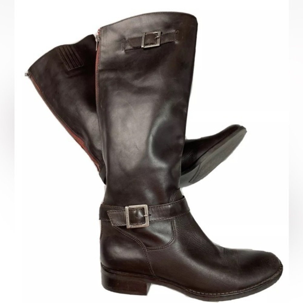 Matisse Betty Chocolate Brown Leather Riding Equestrian Boots Zip Up Womens Sz 8